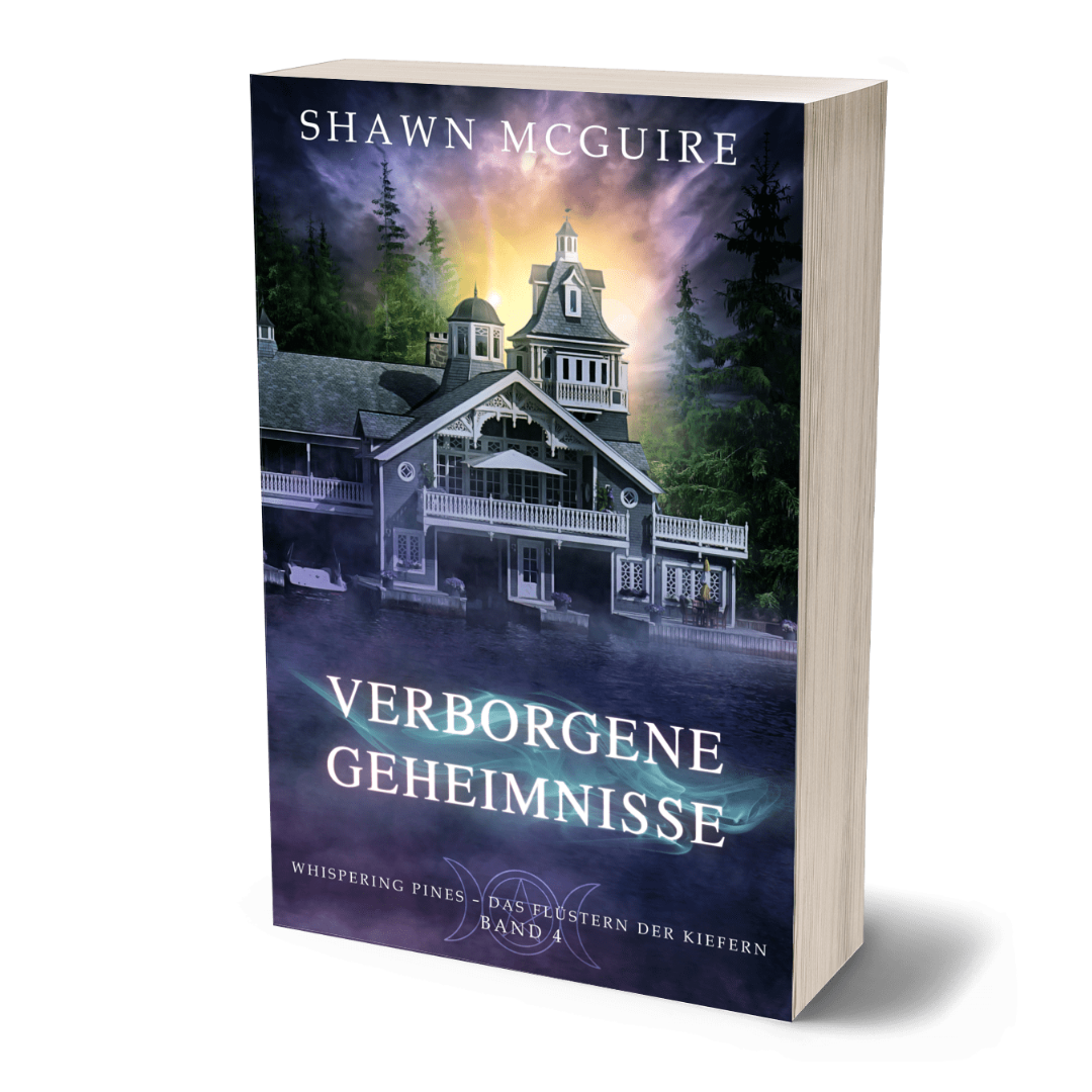 Cover für Verborgene Geheimnisse Buch 4 der gemütlichen Mystery-Reihe „Whispering Pines“ von Shawn McGuire.