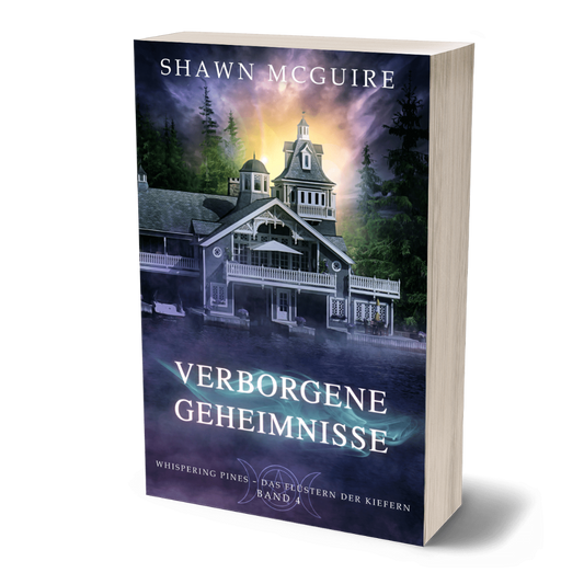 Cover für Verborgene Geheimnisse Buch 4 der gemütlichen Mystery-Reihe „Whispering Pines“ von Shawn McGuire.