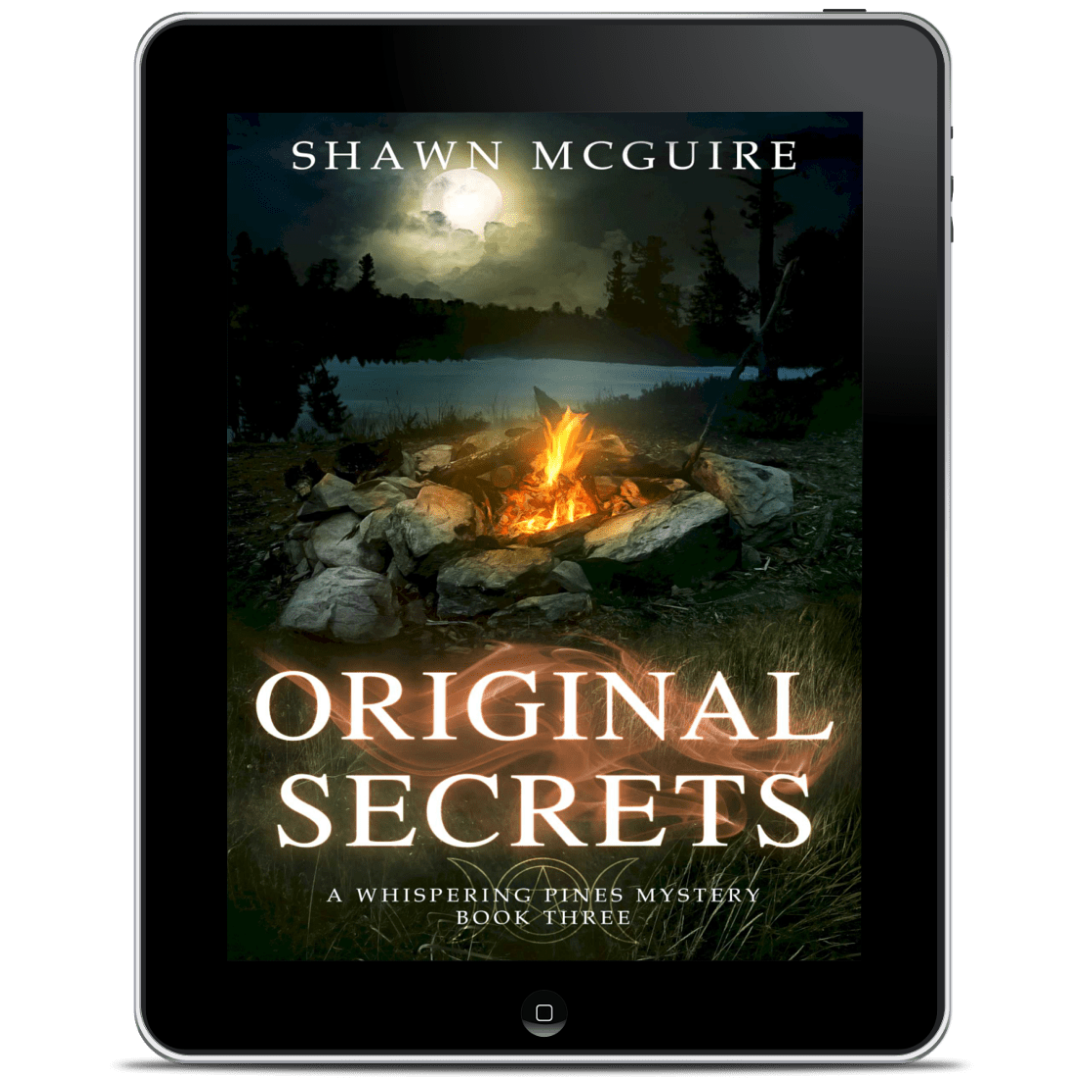Tablet displaying the book cover of 'Original Secrets' by Shawn McGuire 