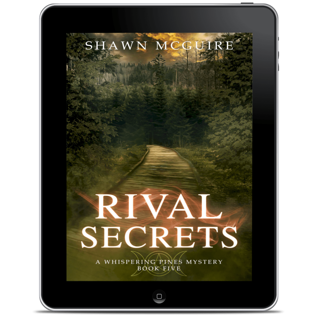 Ebook cover of 'Rival Secrets' by Shawn McGuire on a tablet screen.