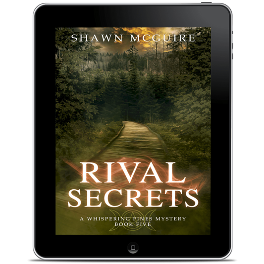 Ebook cover of 'Rival Secrets' by Shawn McGuire on a tablet screen.