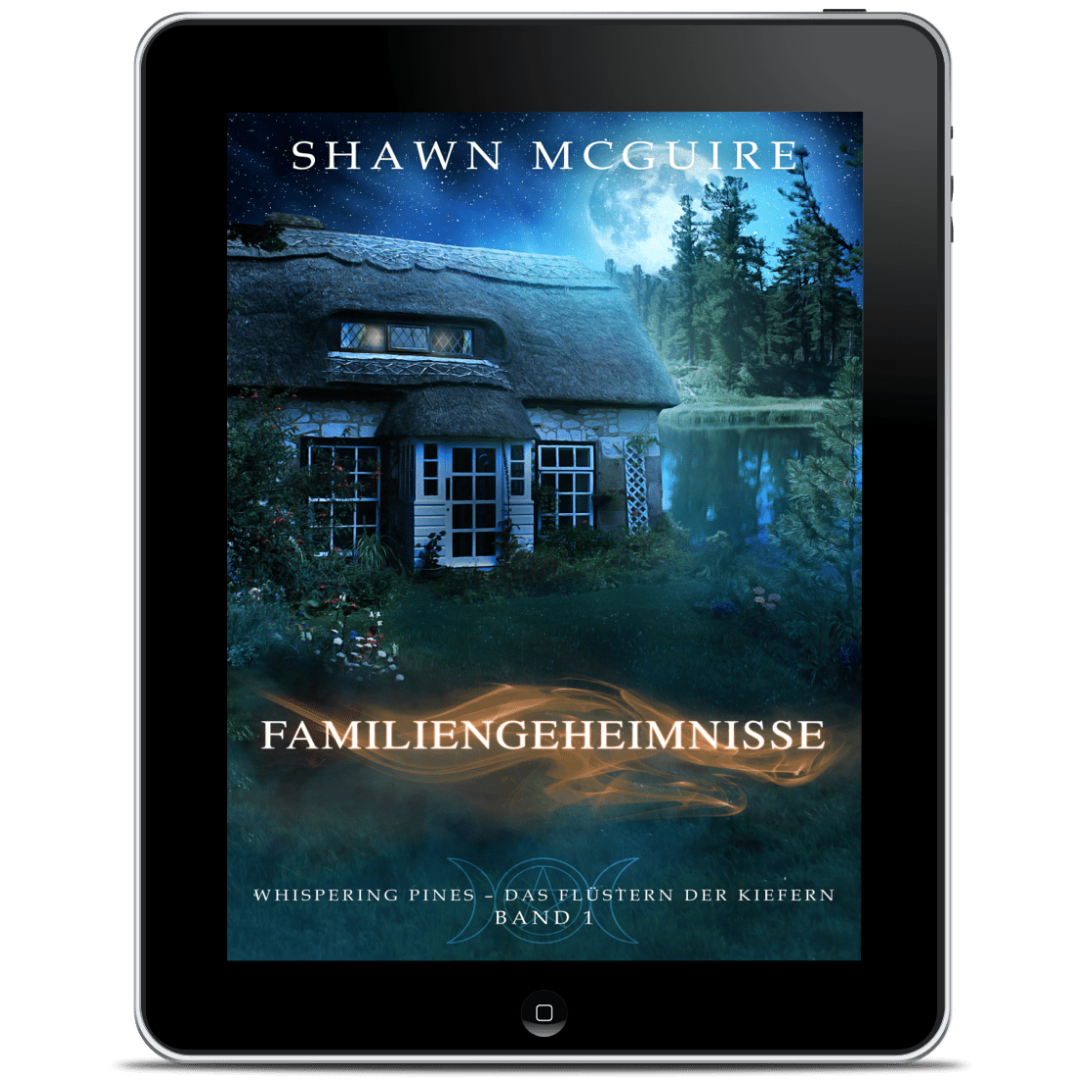 Ebook für Shawn McGuires gemütlichen Krimi, der in Whispering Pines spielt und natürliche Waldelemente und eine geheimnisvolle Atmosphäre aufweist.