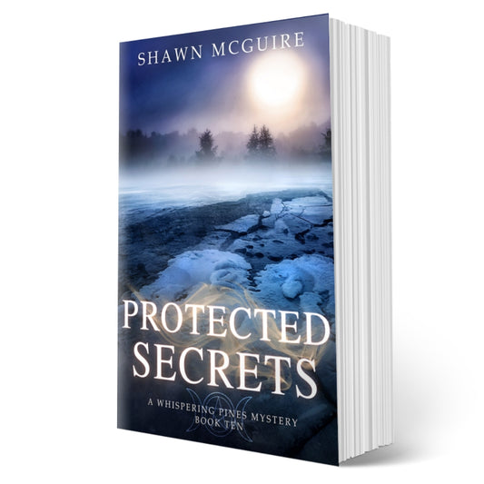 Cover of Shawn McGuire's cozy murder mystery with a lake in early spring with the ice breaking up implying danger.
