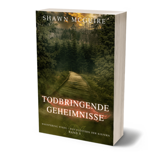 Cover für Todbringende Geheimnisse Buch 5 der gemütlichen Mystery-Reihe „Whispering Pines“ von Shawn McGuire.